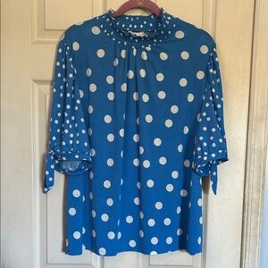NWT Cato polka dot mock neck top size 22/24W